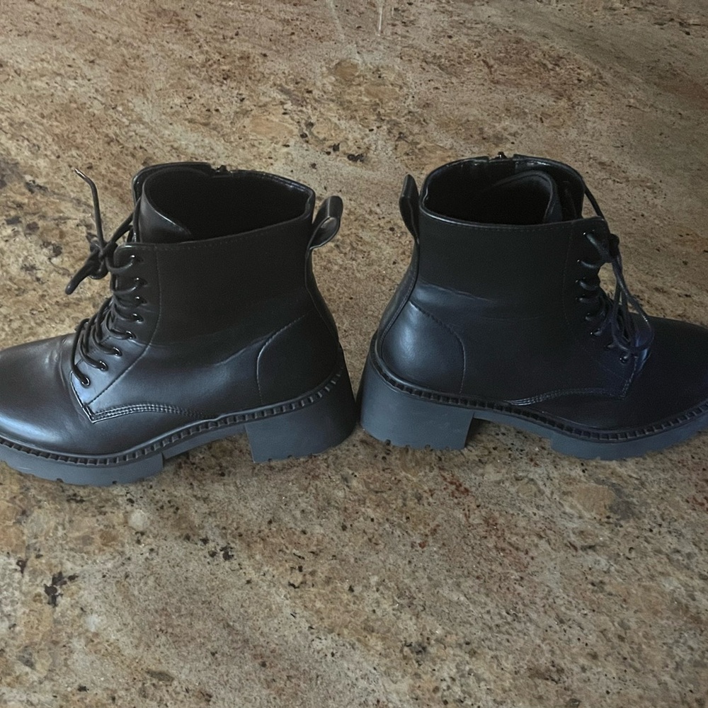 Madden Girl Black Lace-Up Boots - Picture 4 of 8
